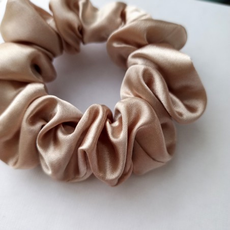 Scrunchie mini satyna beż