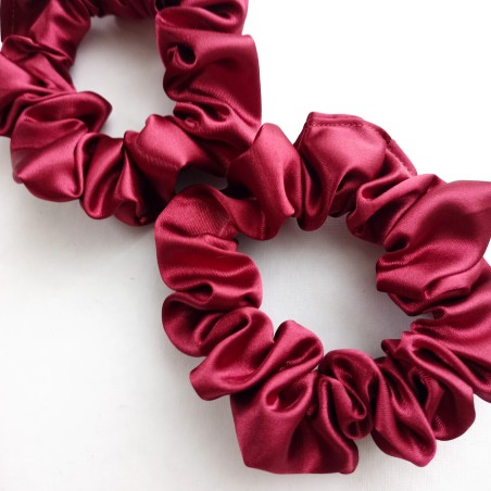 Scrunchie mini satyna bordo