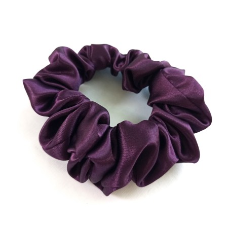 Scrunchie mini satyna śliwka