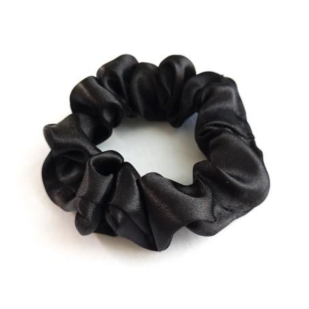 Scrunchie mini satyna czarny