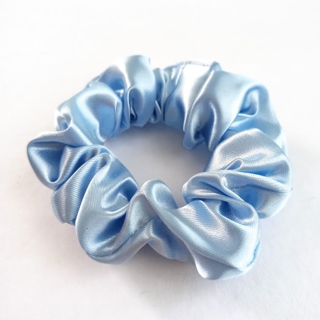 Scrunchie mini satyna jasny niebieski