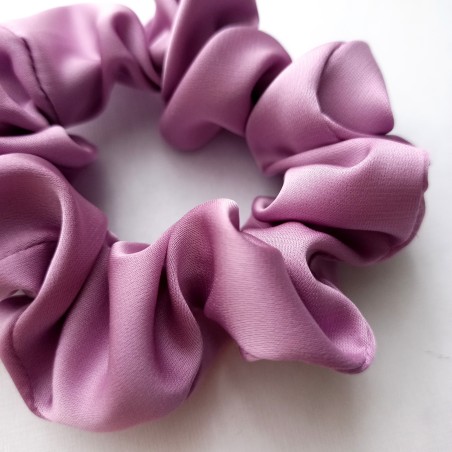 Scrunchie mini jedwab liliowy