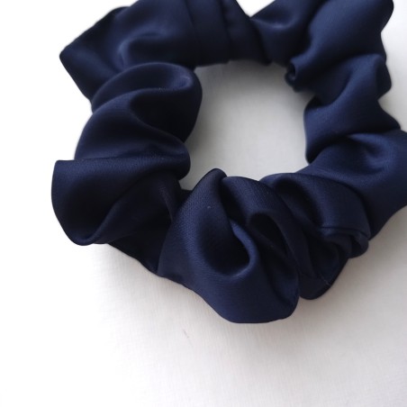 Scrunchie mini jedwab granatowy