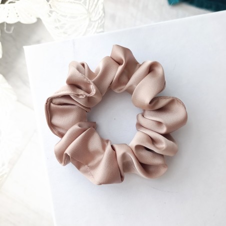 Scrunchie mini jedwab cappuccino